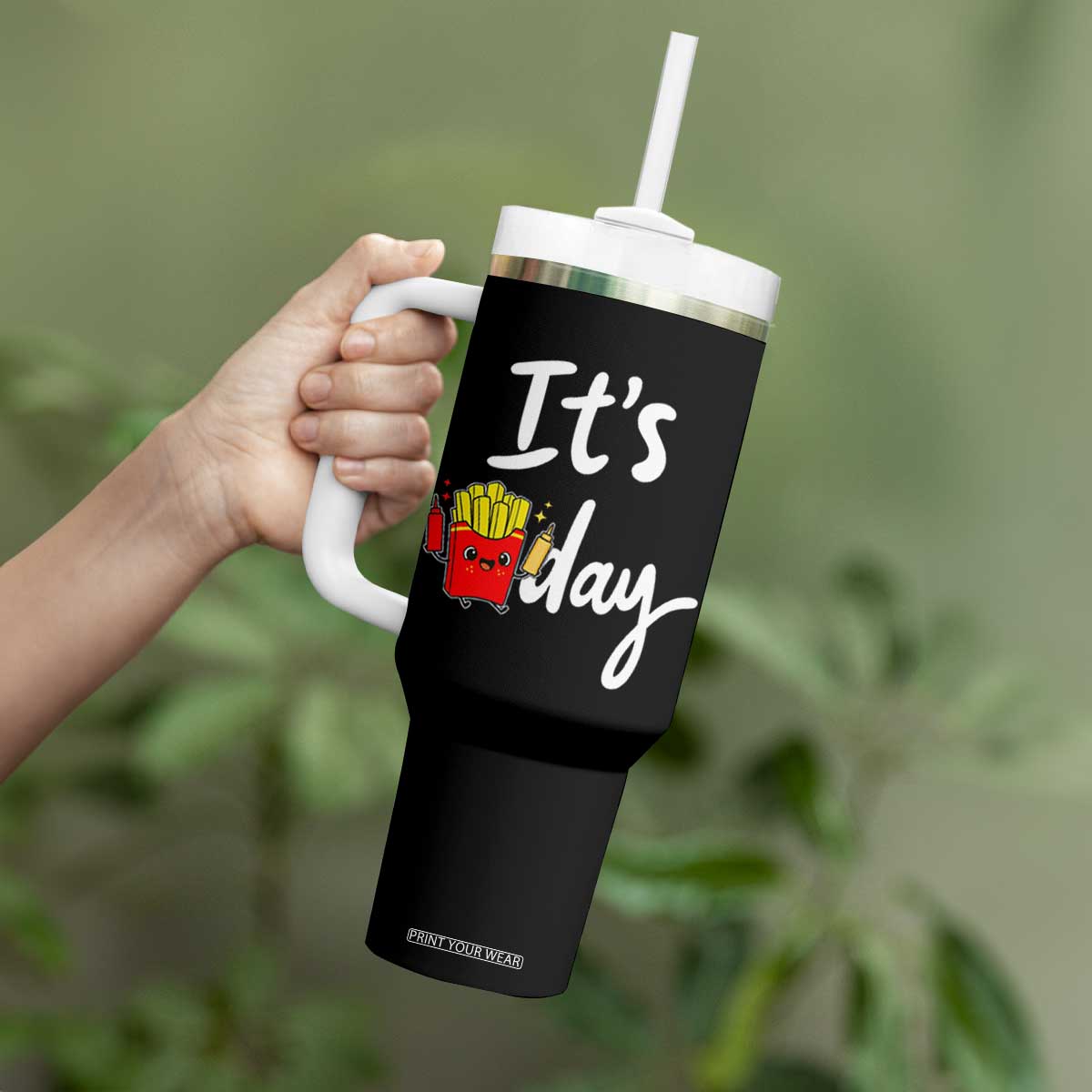 It Is Fry Day Tumbler With Handle Funny French Fries Lover Gift TS12 Print Your Wear