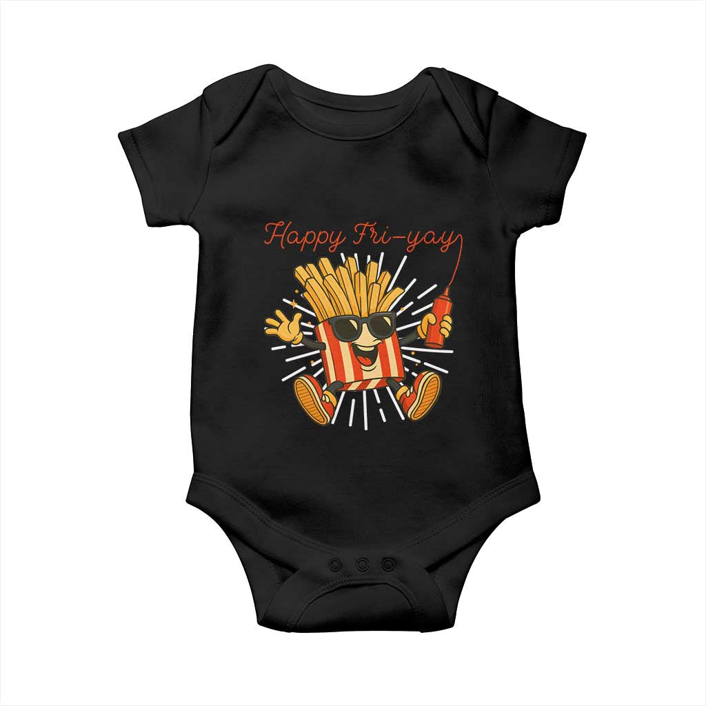 Funny French Fries Lover Baby Onesie Happy Friyay Gift TS12 Black Print Your Wear