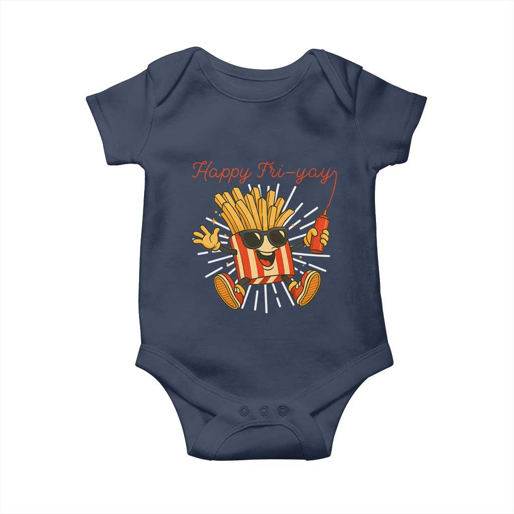 Funny French Fries Lover Baby Onesie Happy Friyay Gift TS12 Navy Print Your Wear