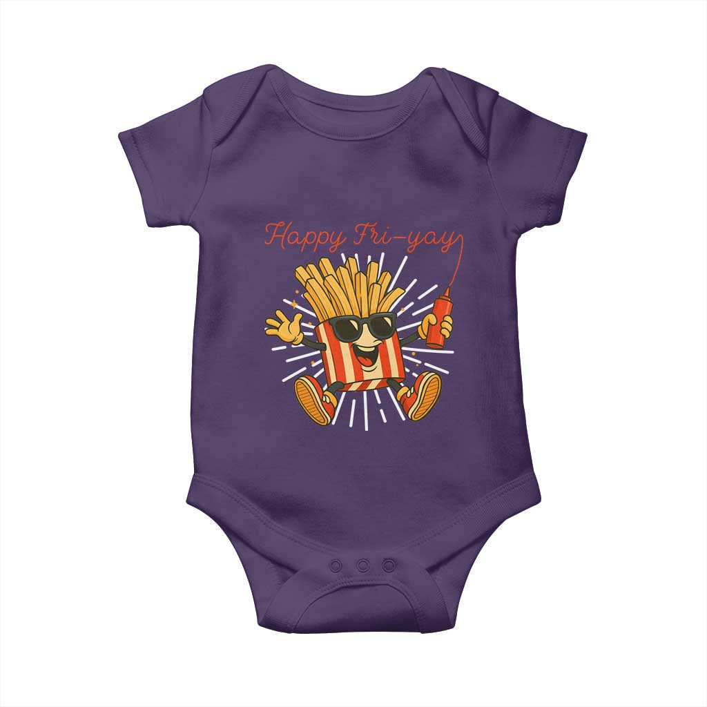 Funny French Fries Lover Baby Onesie Happy Friyay Gift TS12 Purple Print Your Wear
