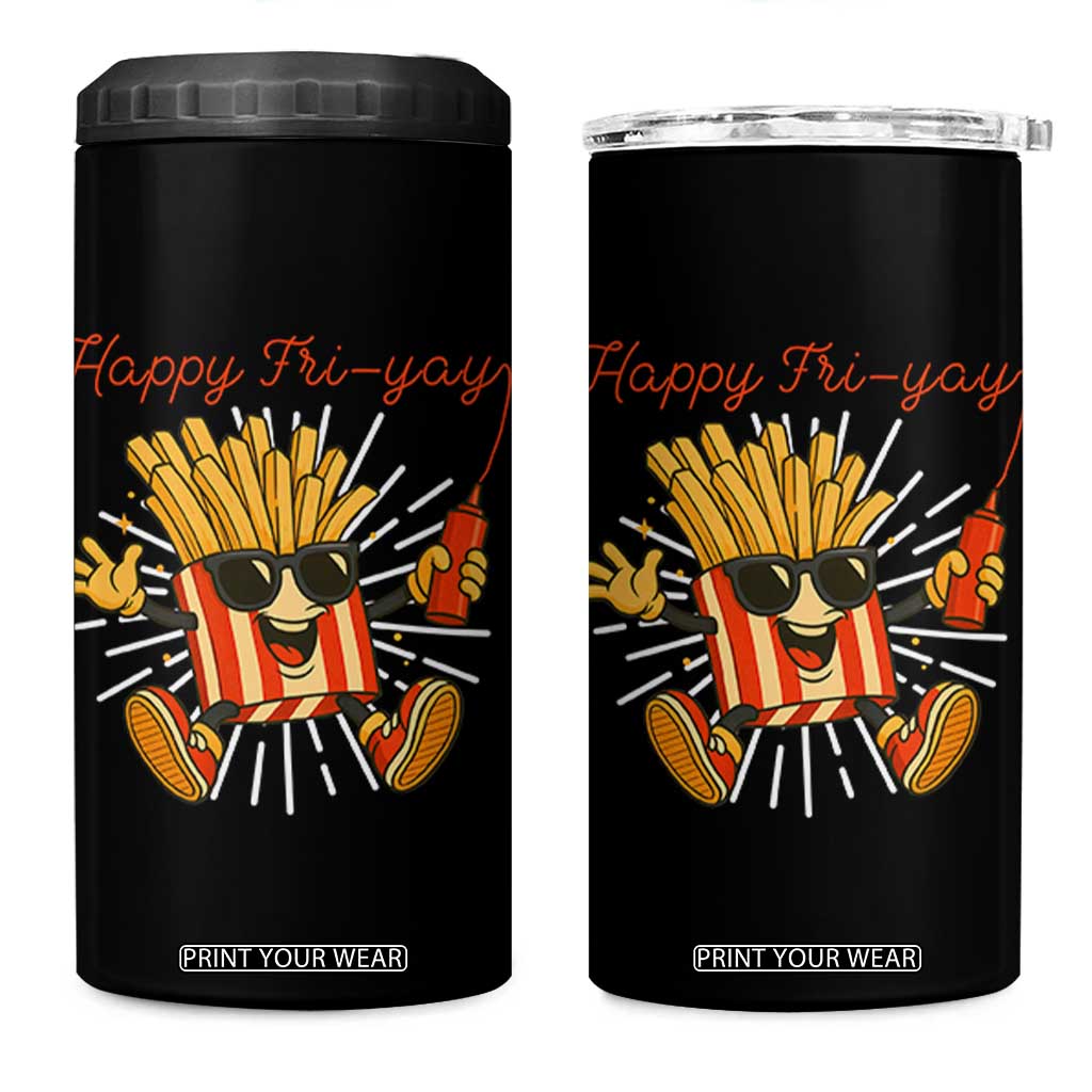 Funny French Fries Lover 4 in 1 Can Cooler Tumbler Happy Friyay Gift TS12 One Size: 16 oz Black Print Your Wear
