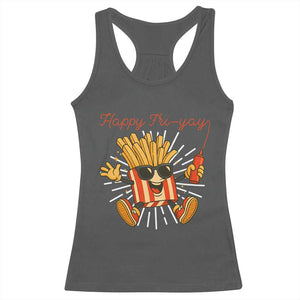 Funny French Fries Lover Racerback Tank Top Happy Friyay Gift TS12 Dark Heather Print Your Wear