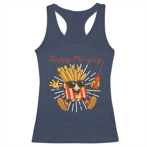 Funny French Fries Lover Racerback Tank Top Happy Friyay Gift TS12 Navy Print Your Wear
