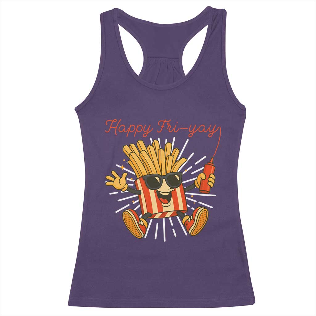Funny French Fries Lover Racerback Tank Top Happy Friyay Gift TS12 Purple Print Your Wear