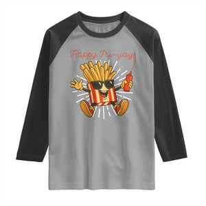 Funny French Fries Lover Raglan Shirt Happy Friyay Gift TS12 Sport Gray Black Print Your Wear