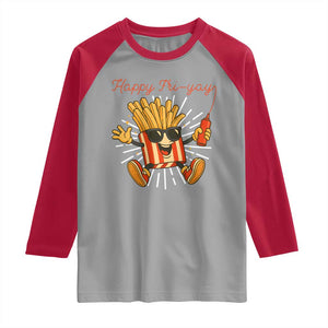 Funny French Fries Lover Raglan Shirt Happy Friyay Gift TS12 Sport Gray Red Print Your Wear