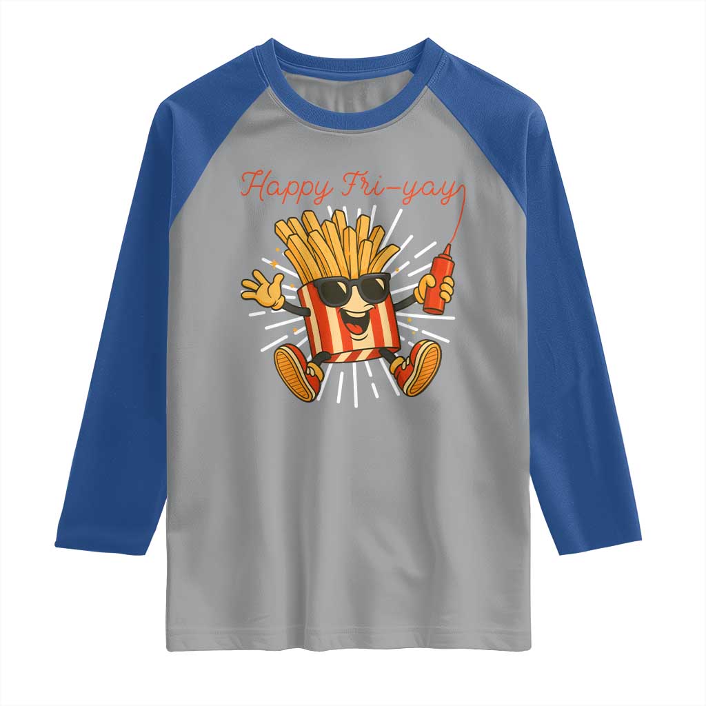 Funny French Fries Lover Raglan Shirt Happy Friyay Gift TS12 Sport Gray Royal Print Your Wear