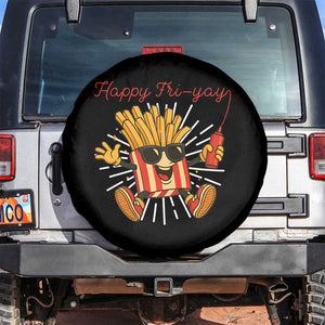Funny French Fries Lover Spare Tire Cover Happy Friyay Gift TS12 No hole Black Print Your Wear