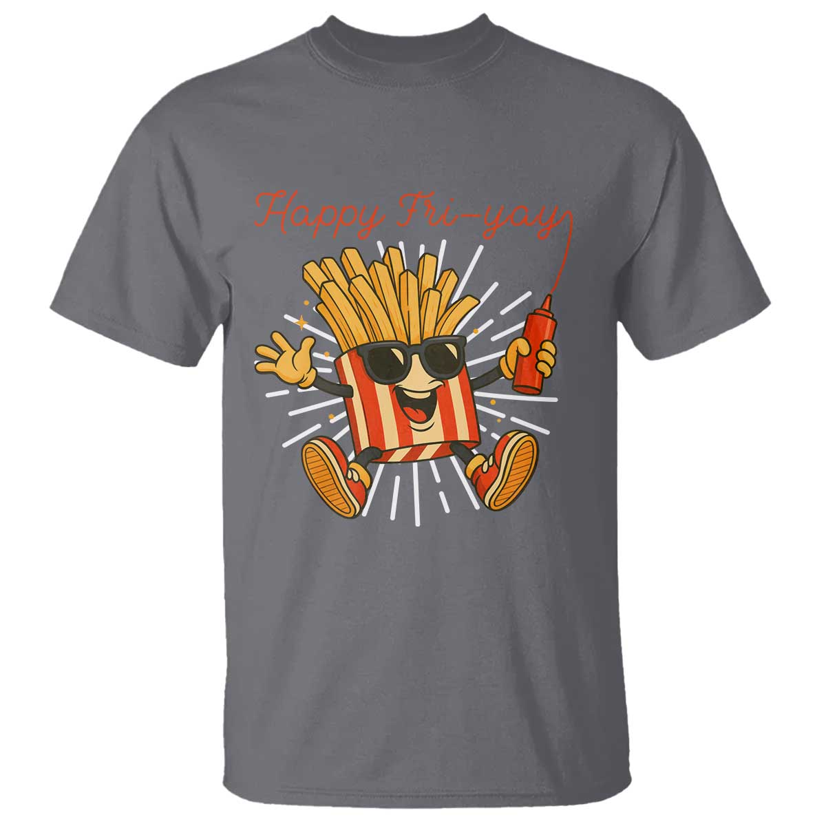 Funny French Fries Lover T Shirt Happy Friyay Gift TS12 Charcoal Print Your Wear