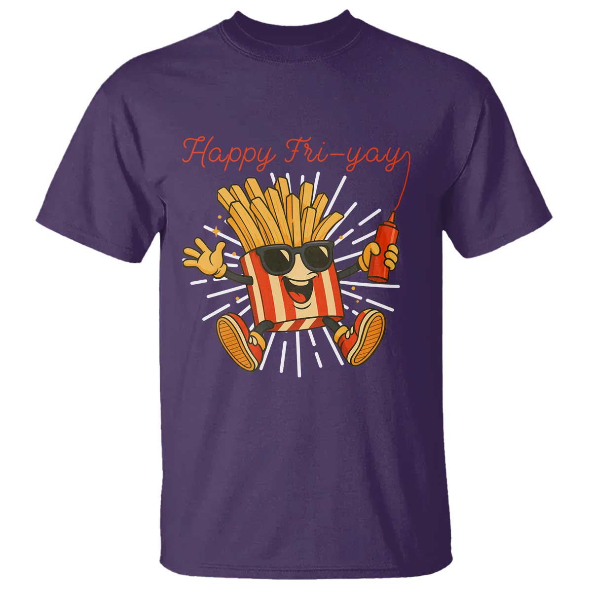 Funny French Fries Lover T Shirt Happy Friyay Gift TS12 Purple Print Your Wear