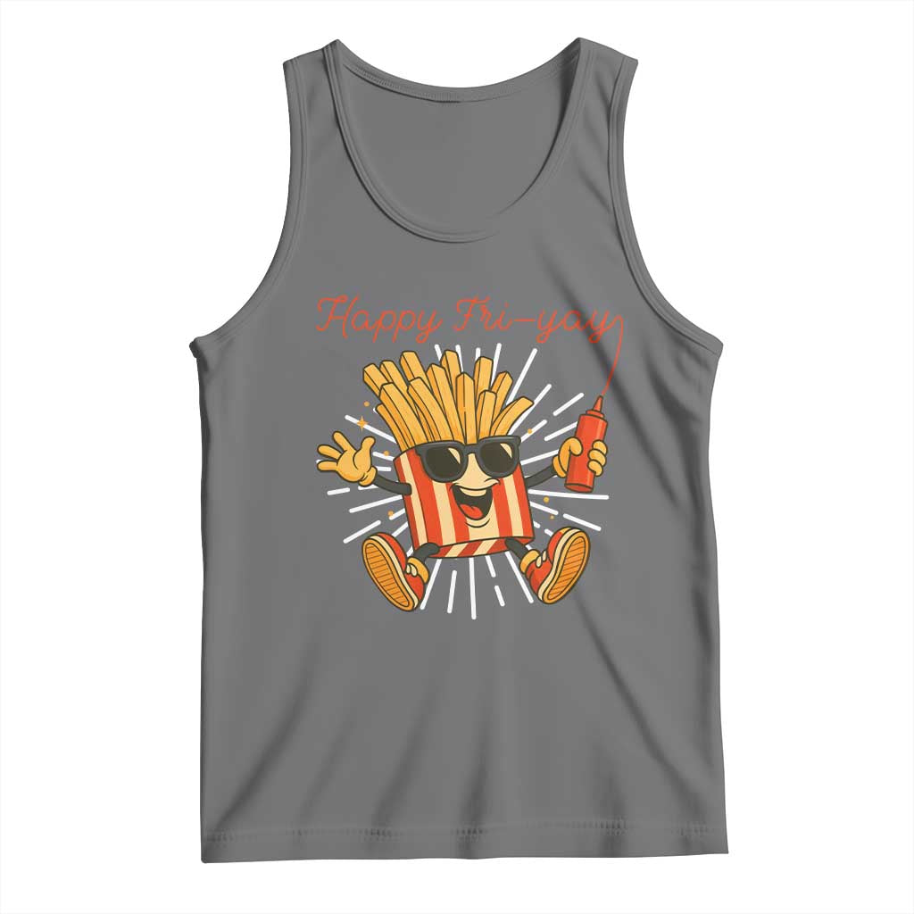 Funny French Fries Lover Tank Top Happy Friyay Gift TS12 Black Heather Print Your Wear