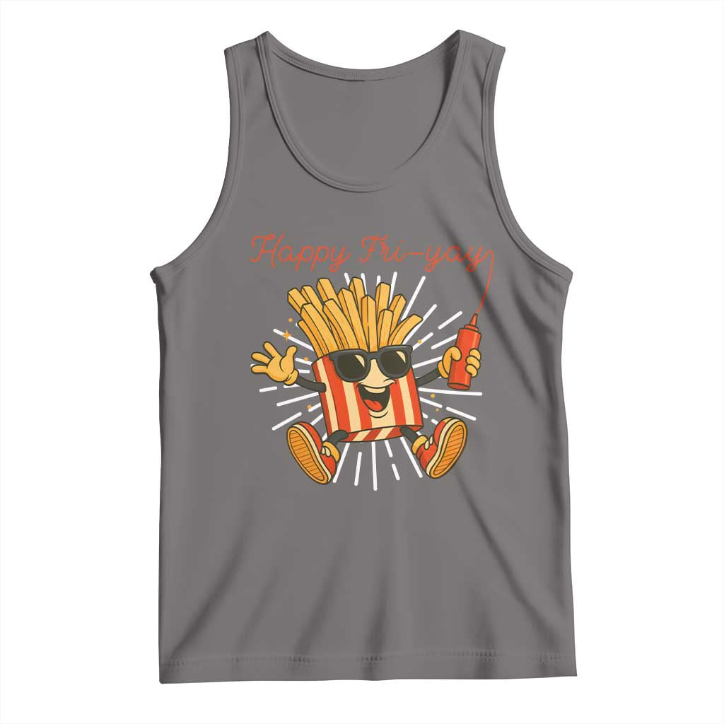 Funny French Fries Lover Tank Top Happy Friyay Gift TS12 Deep Heather Print Your Wear