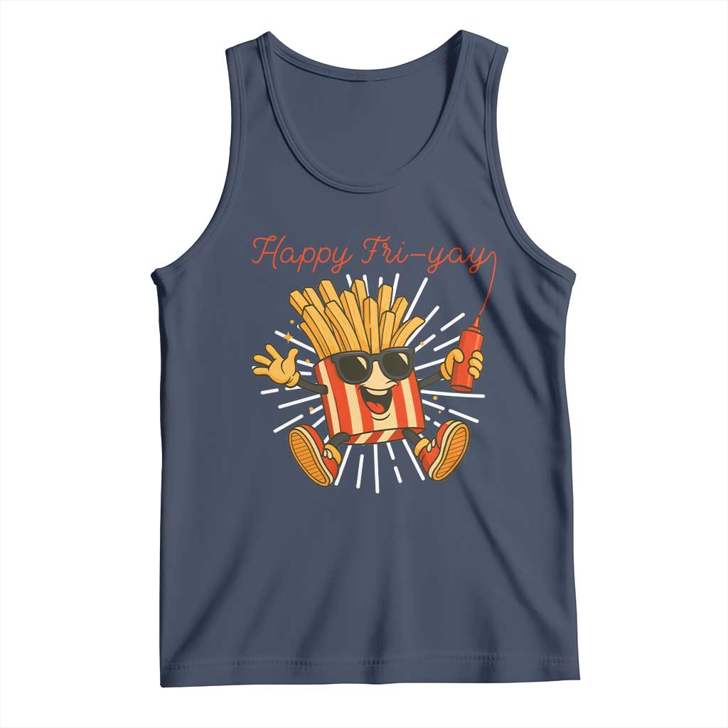 Funny French Fries Lover Tank Top Happy Friyay Gift TS12 Navy Print Your Wear