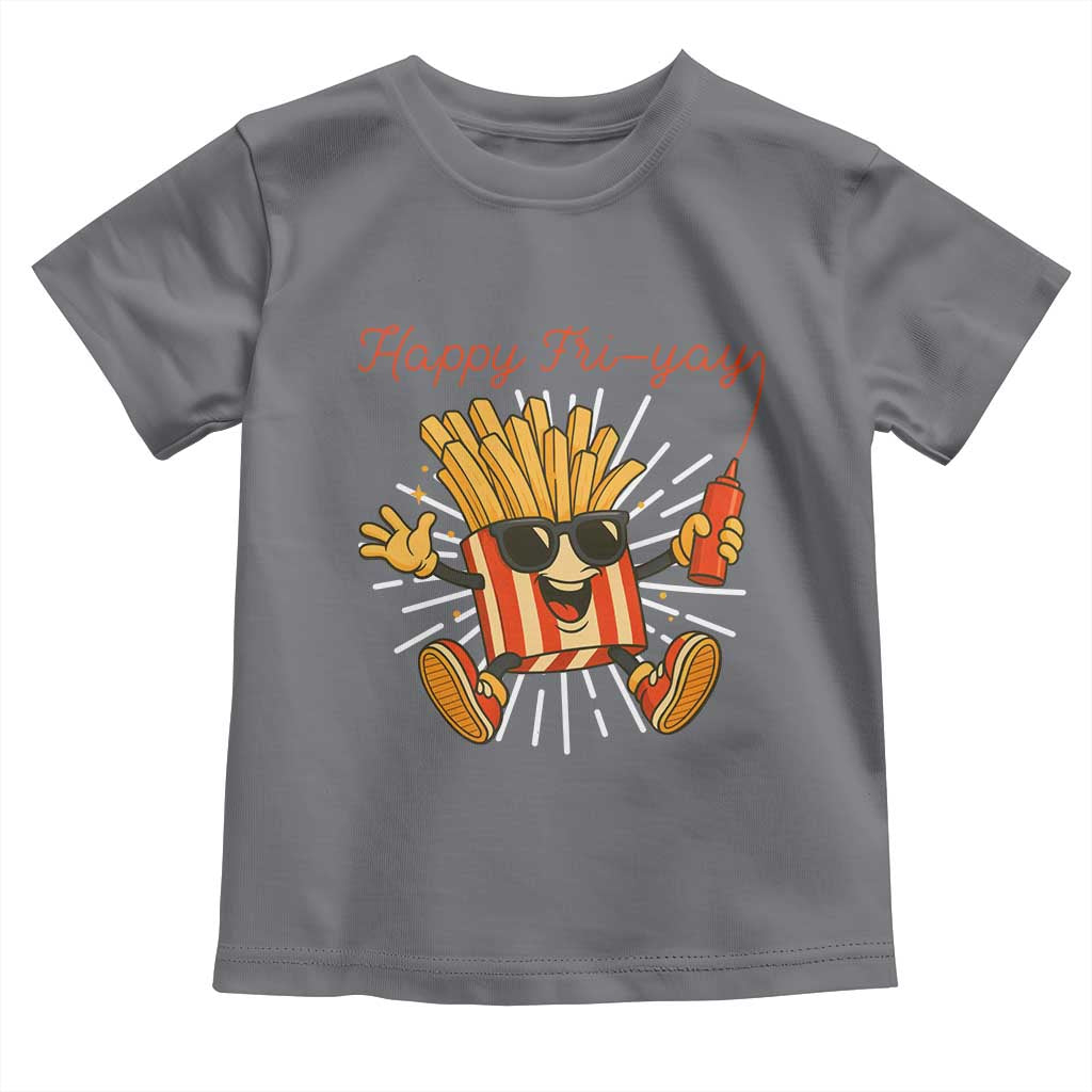 Funny French Fries Lover Toddler T Shirt Happy Friyay Gift TS12 Charcoal Print Your Wear
