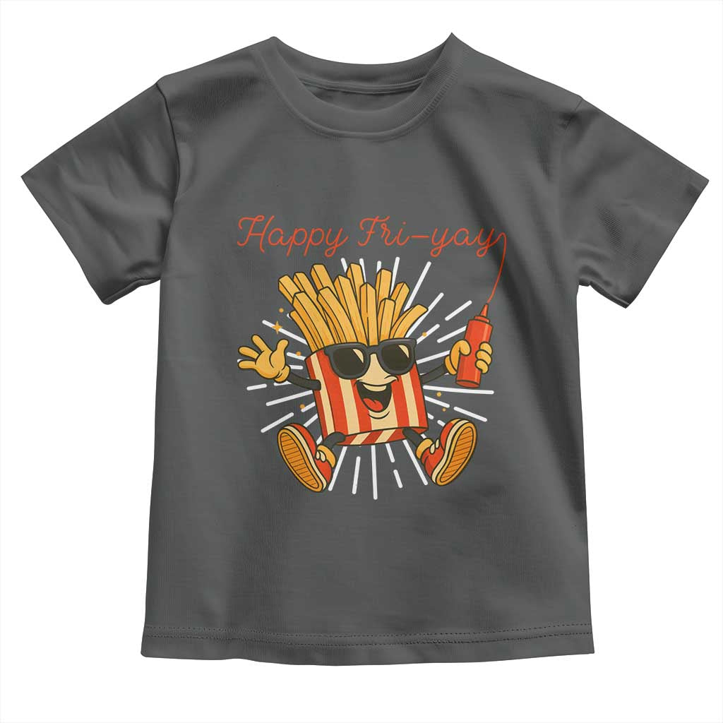 Funny French Fries Lover Toddler T Shirt Happy Friyay Gift TS12 Dark Heather Print Your Wear