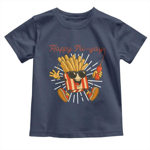 Funny French Fries Lover Toddler T Shirt Happy Friyay Gift TS12 Navy Print Your Wear