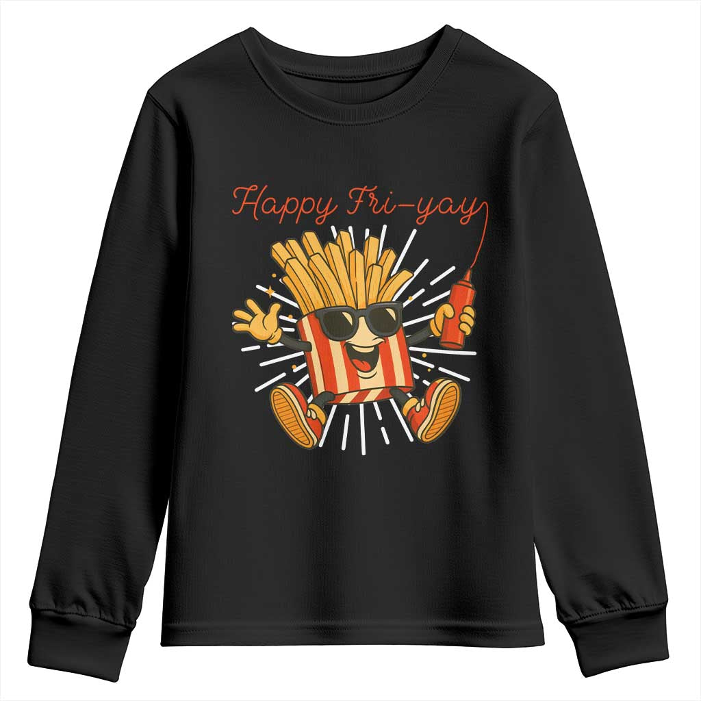 Funny French Fries Lover Youth Sweatshirt Happy Friyay Gift TS12 Black Print Your Wear