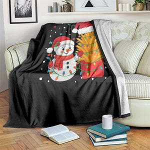 Funny Snowman Decorating French Fries Throw Blanket Christmas Gift TS12 Print Your Wear
