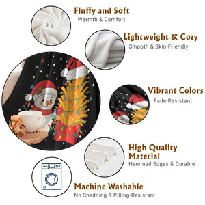 Funny Snowman Decorating French Fries Throw Blanket Christmas Gift TS12 Print Your Wear