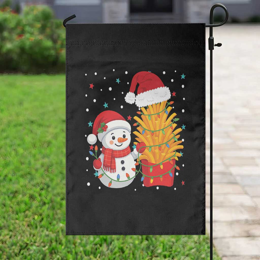 Funny Snowman Decorating French Fries Garden Flag Christmas Gift TS12 Print Your Wear