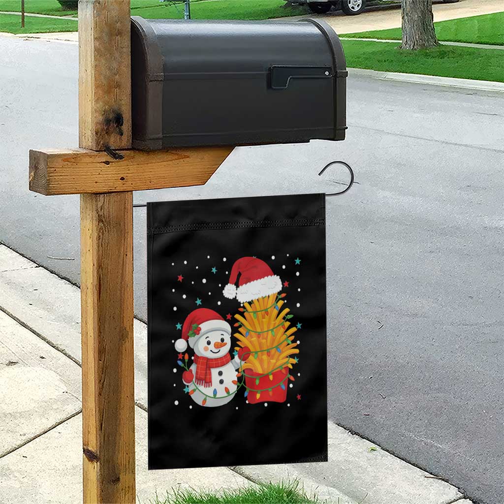 Funny Snowman Decorating French Fries Garden Flag Christmas Gift TS12 Print Your Wear