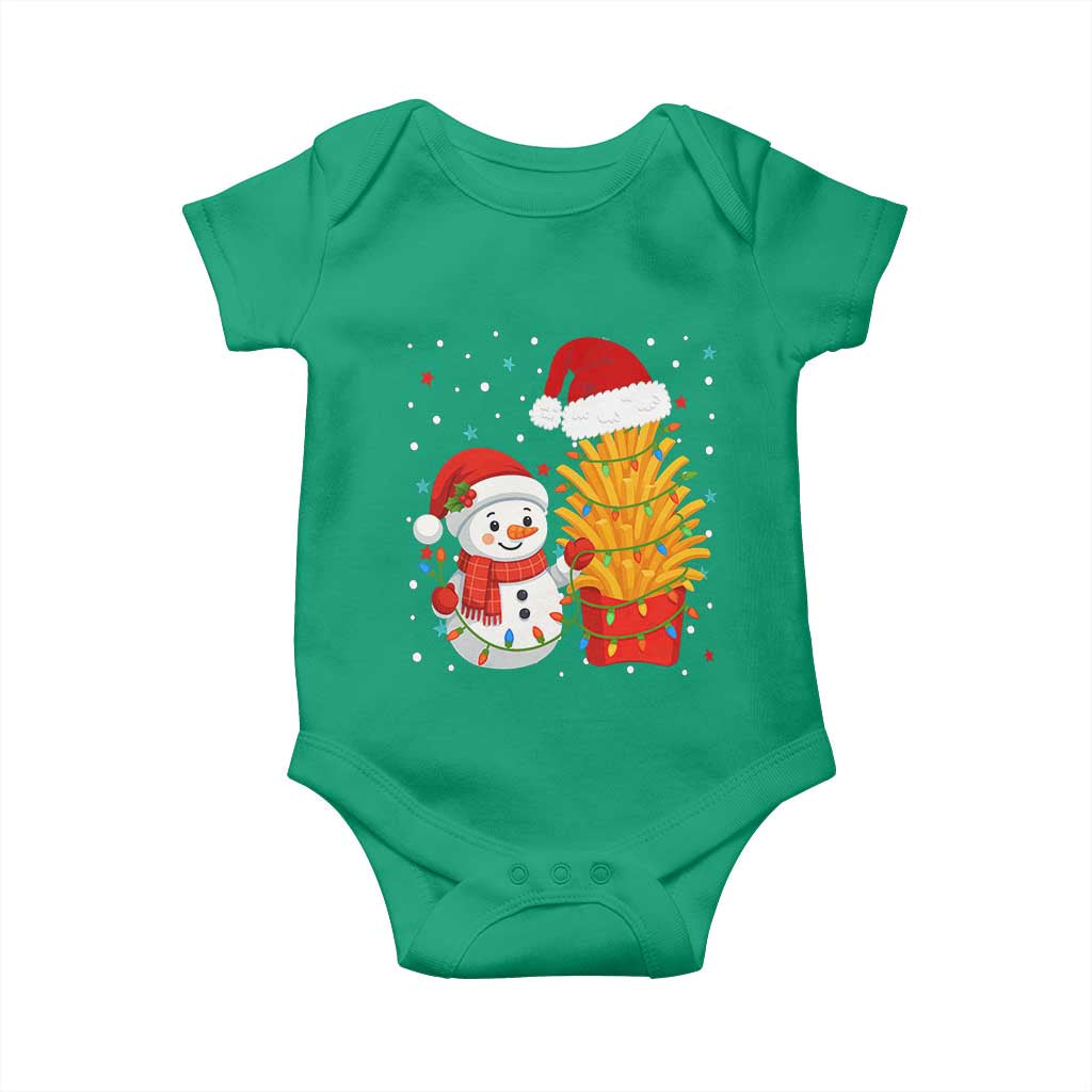 Funny Snowman Decorating French Fries Baby Onesie Christmas Gift TS12 Irish Green Print Your Wear