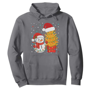 Funny Snowman Decorating French Fries Hoodie Christmas Gift TS12 Charcoal Print Your Wear
