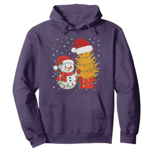 Funny Snowman Decorating French Fries Hoodie Christmas Gift TS12 Purple Print Your Wear