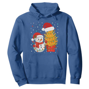 Funny Snowman Decorating French Fries Hoodie Christmas Gift TS12 Royal Blue Print Your Wear