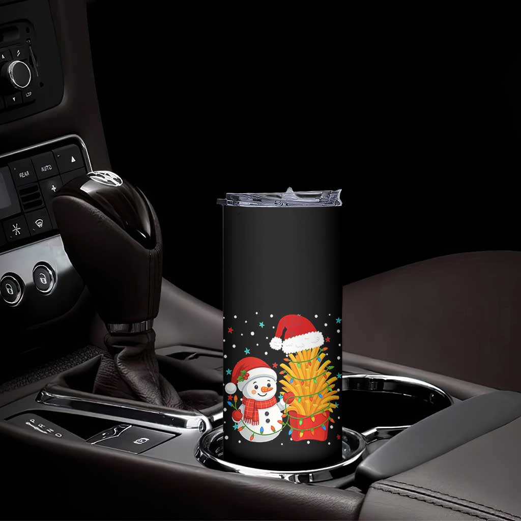 Funny Snowman Decorating French Fries Skinny Tumbler Christmas Gift TS12 Print Your Wear