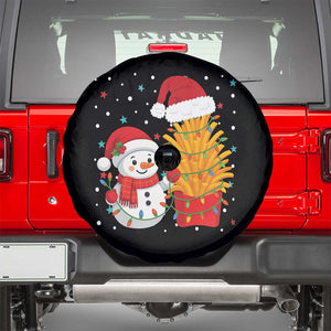Funny Snowman Decorating French Fries Spare Tire Cover Christmas Gift TS12 Black Print Your Wear