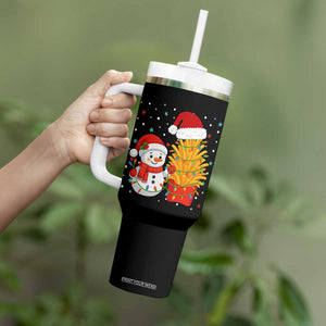 Funny Snowman Decorating French Fries Tumbler With Handle Christmas Gift TS12 Print Your Wear