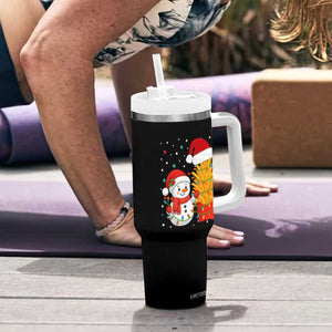 Funny Snowman Decorating French Fries Tumbler With Handle Christmas Gift TS12 Print Your Wear