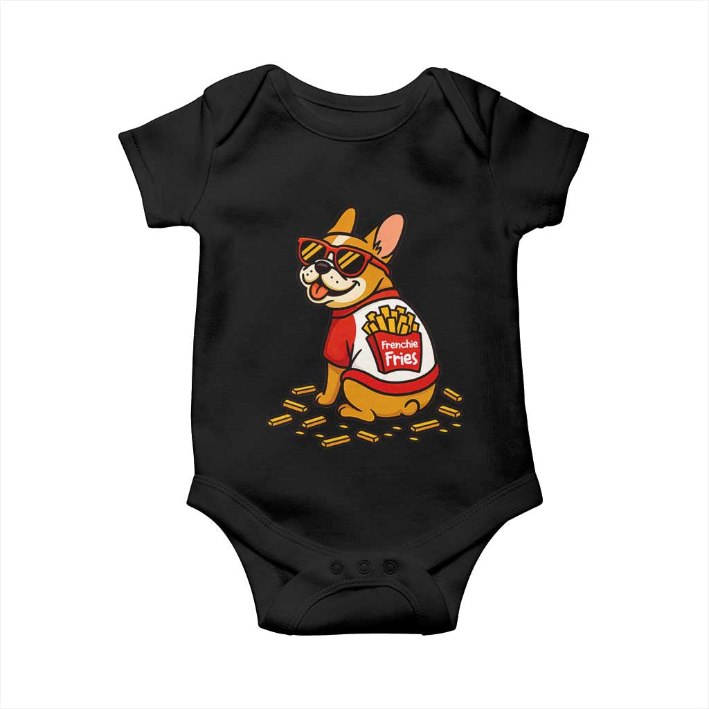 Frenchie Fries Baby Onesie Funny French Bulldog Lover Gift TS12 Black Print Your Wear