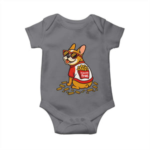 Frenchie Fries Baby Onesie Funny French Bulldog Lover Gift TS12 Charcoal Print Your Wear