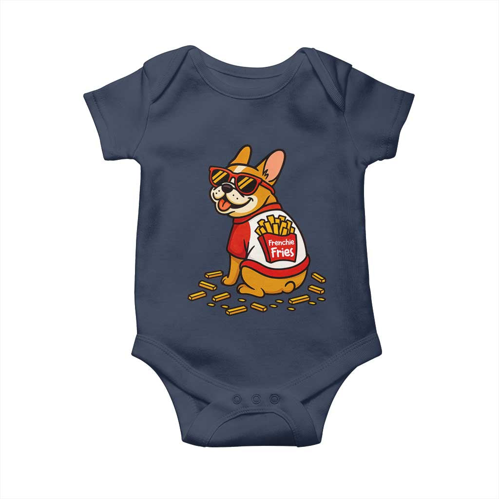 Frenchie Fries Baby Onesie Funny French Bulldog Lover Gift TS12 Navy Print Your Wear