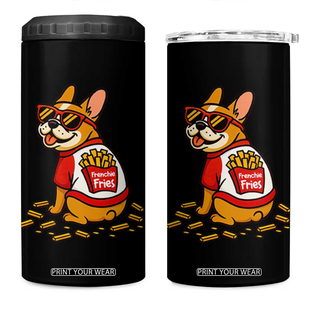 Frenchie Fries 4 in 1 Can Cooler Tumbler Funny French Bulldog Lover Gift TS12 One Size: 16 oz Black Print Your Wear
