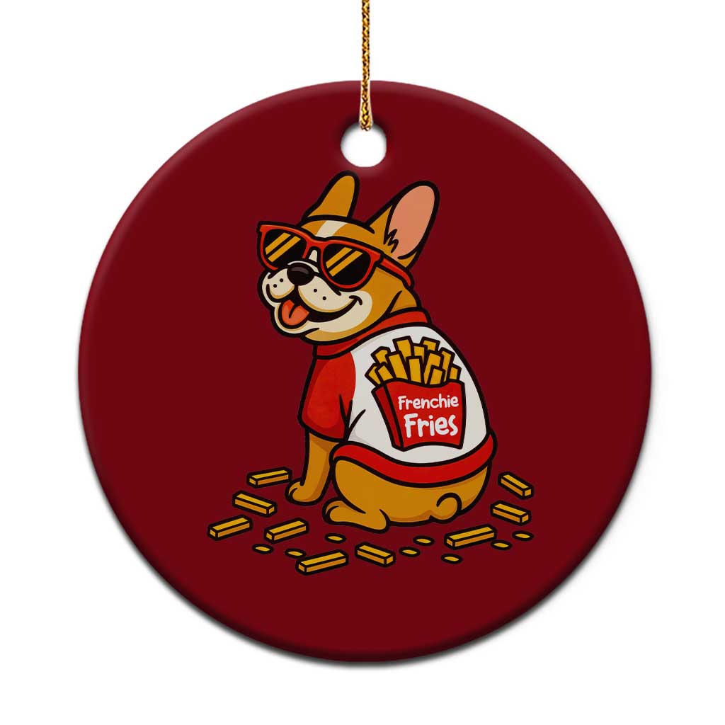 Frenchie Fries Ceramic Ornament Funny French Bulldog Lover Gift TS12 1pc Red Print Your Wear