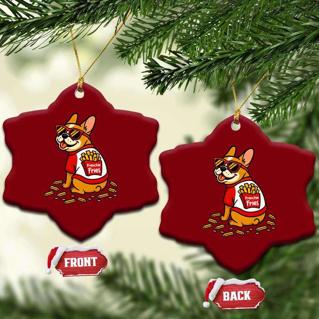 Frenchie Fries Ceramic Ornament Funny French Bulldog Lover Gift TS12 Print Your Wear