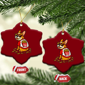 Frenchie Fries Ceramic Ornament Funny French Bulldog Lover Gift TS12 Print Your Wear