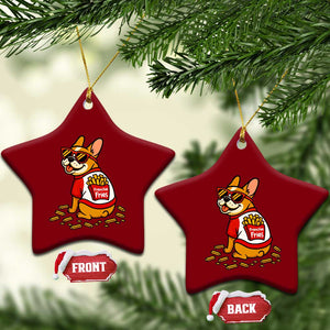 Frenchie Fries Ceramic Ornament Funny French Bulldog Lover Gift TS12 Print Your Wear