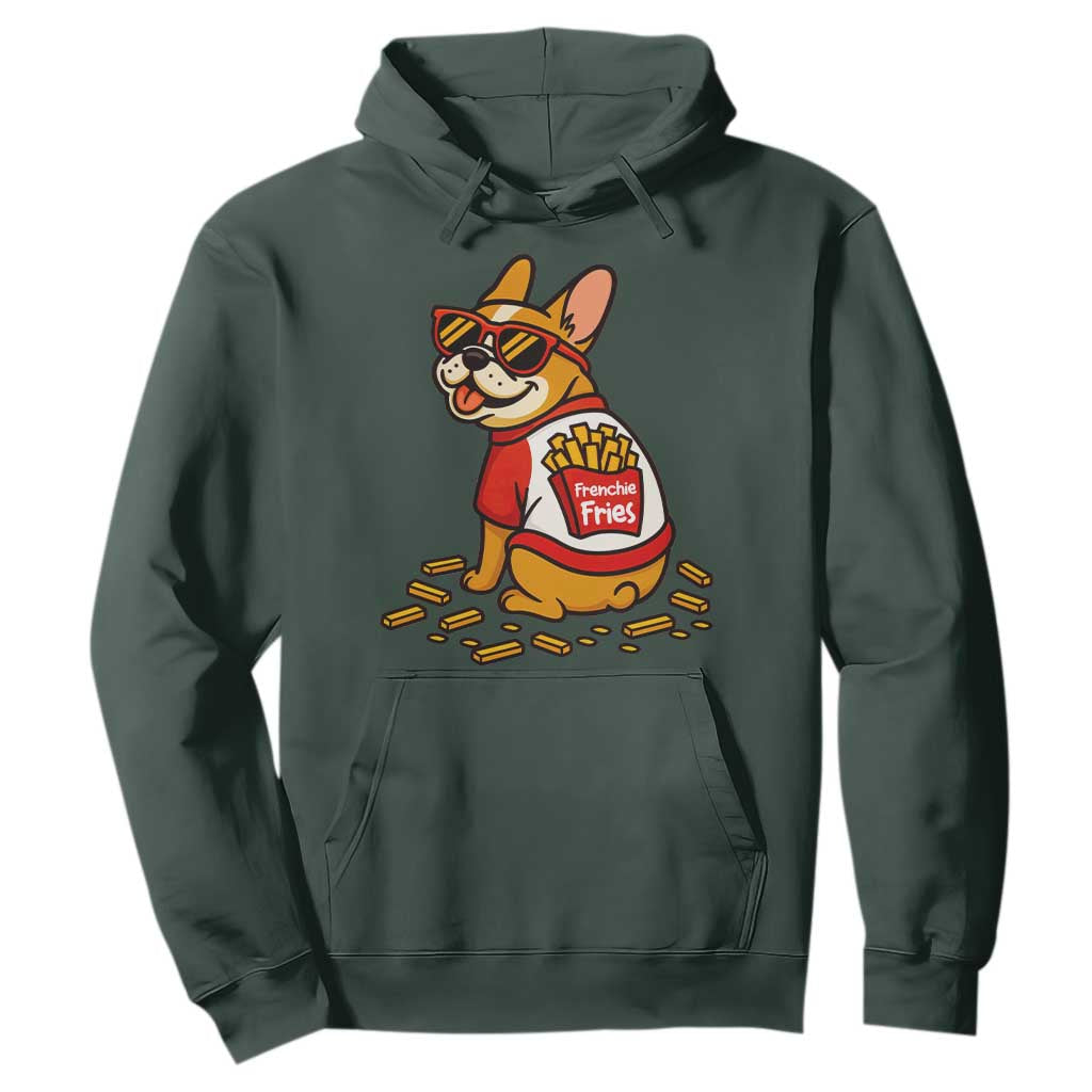 Frenchie Fries Hoodie Funny French Bulldog Lover Gift TS12 Dark Forest Green Print Your Wear