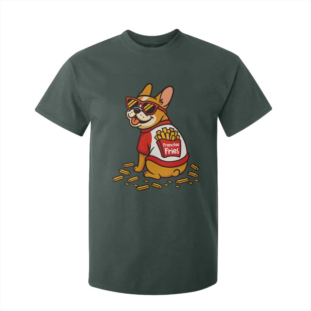 Frenchie Fries T Shirt For Kid Funny French Bulldog Lover Gift TS12 Dark Forest Green Print Your Wear