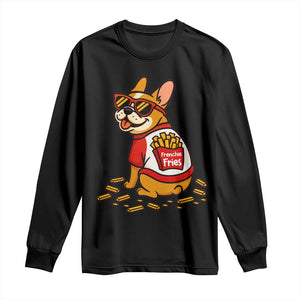 Frenchie Fries Long Sleeve Shirt Funny French Bulldog Lover Gift TS12 Black Print Your Wear
