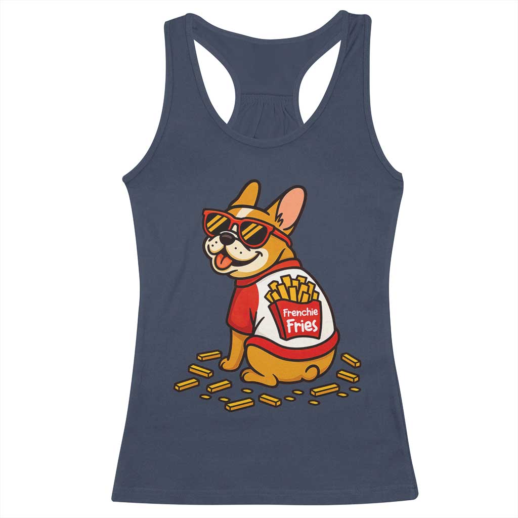 Frenchie Fries Racerback Tank Top Funny French Bulldog Lover Gift TS12 Navy Print Your Wear