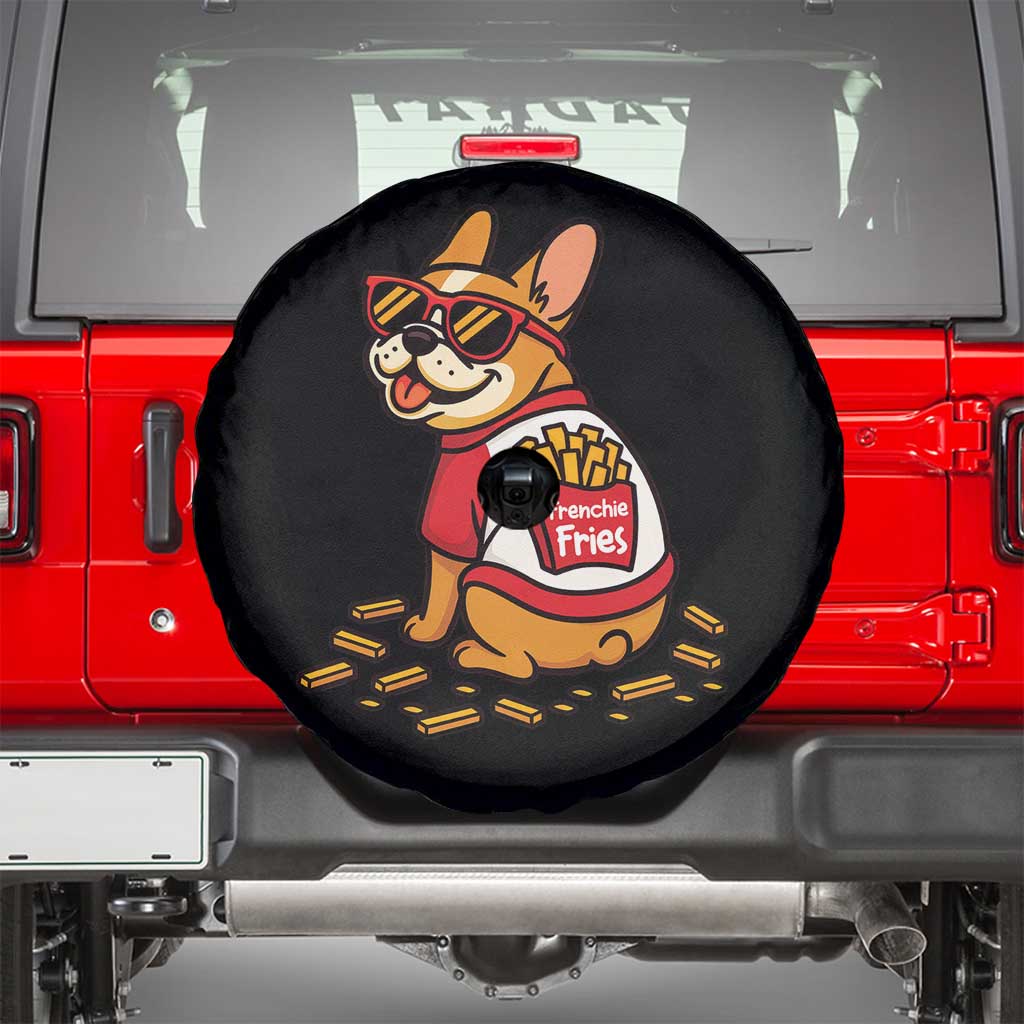Frenchie Fries Spare Tire Cover Funny French Bulldog Lover Gift TS12 Black Print Your Wear