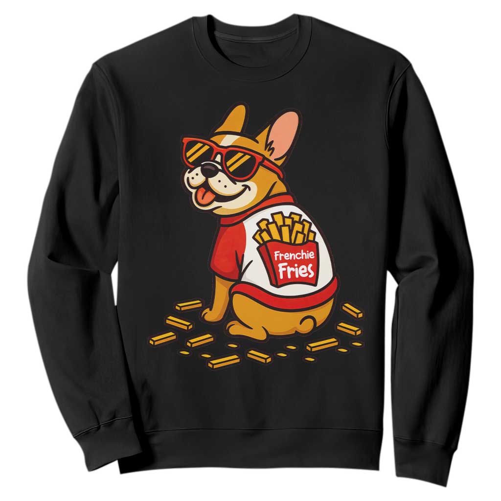 Frenchie Fries Sweatshirt Funny French Bulldog Lover Gift TS12 Black Print Your Wear