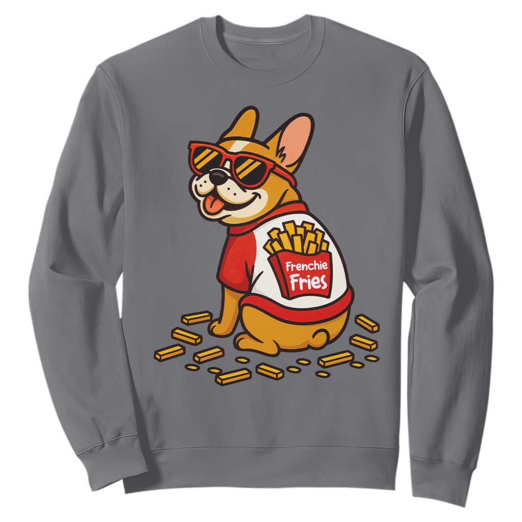 Frenchie Fries Sweatshirt Funny French Bulldog Lover Gift TS12 Charcoal Print Your Wear