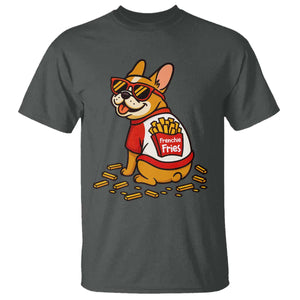 Frenchie Fries T Shirt Funny French Bulldog Lover Gift TS12 Dark Heather Print Your Wear