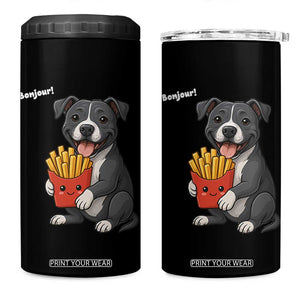 Funny Bonjour French Fries 4 in 1 Can Cooler Tumbler Pitbull Dog Gift TS12 One Size: 16 oz Black Print Your Wear
